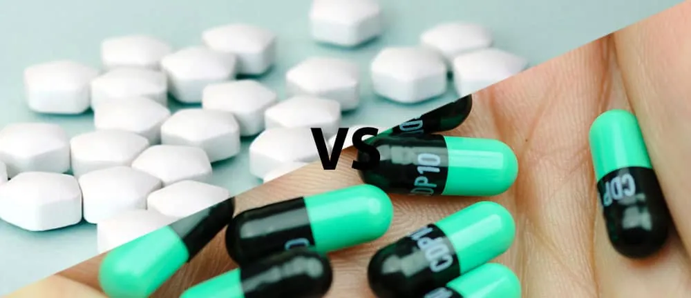 Two prescription pill bottles on a clinical counter, illustrating a comparison between diazepam and lorazepam.